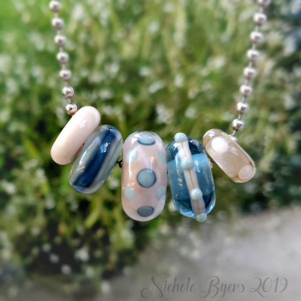 Beach Party - Sand & Surf Big Hole Beads (Set of 5)