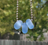 Beachy Glass - Light Blue Lampwork Glass Beads (big hole)