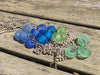 Beachy Glass - Light Blue Lampwork Glass Beads (big hole)